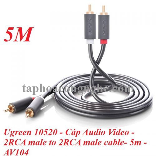 Ugreen 10520 5M màu Đen Cáp âm thanh Bông sen 2 ra 2 dương AV104 30010520